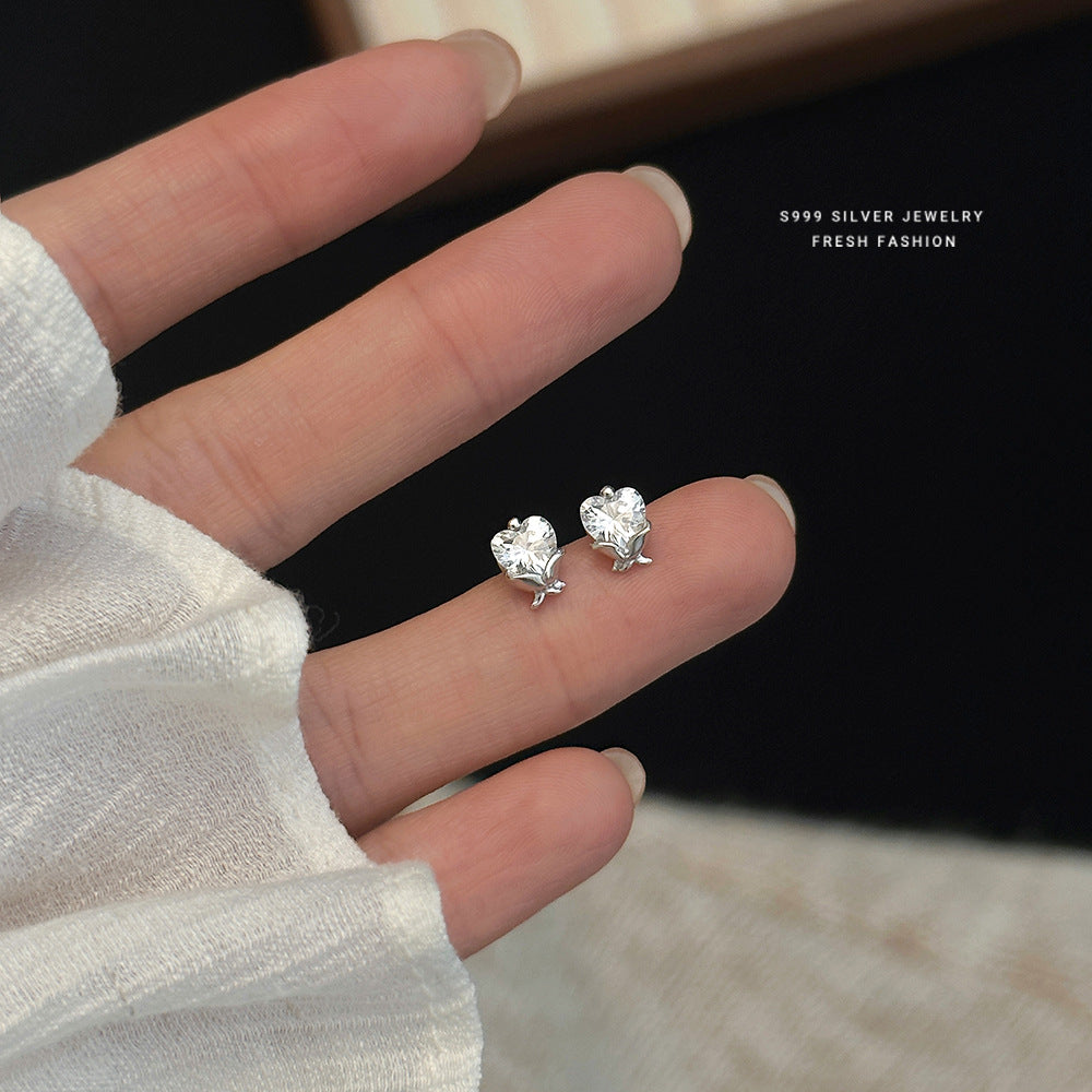 C廠 韓國韓版設計感玫瑰心S999純銀耳環 批發 折扣@洽客服 25.12.W4「E5940」