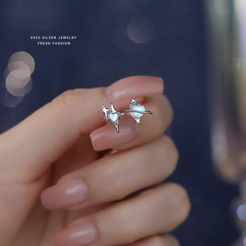 C廠 韓國韓版幻彩仿月光石S925純銀耳環 批發 折扣@洽客服 24.11.W2「E5774」