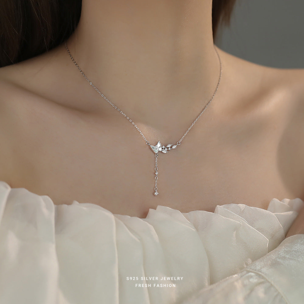 C廠 韓國韓版白貝蝴蝶S925純銀項鍊 批發 折扣@洽客服 25.12.W3「A4761」