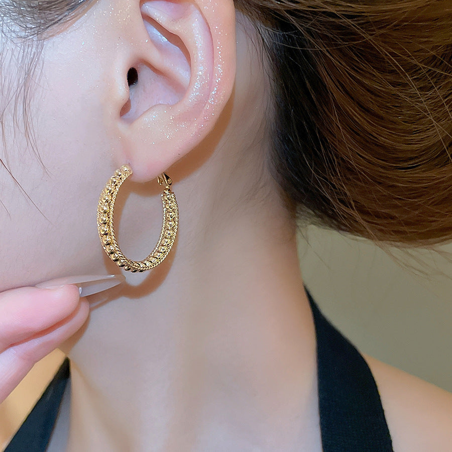 A2廠 韓國韓版金屬感幾何圓鏤空銀針耳環 批發 折扣@洽客服 25.10.W5「HE28878」