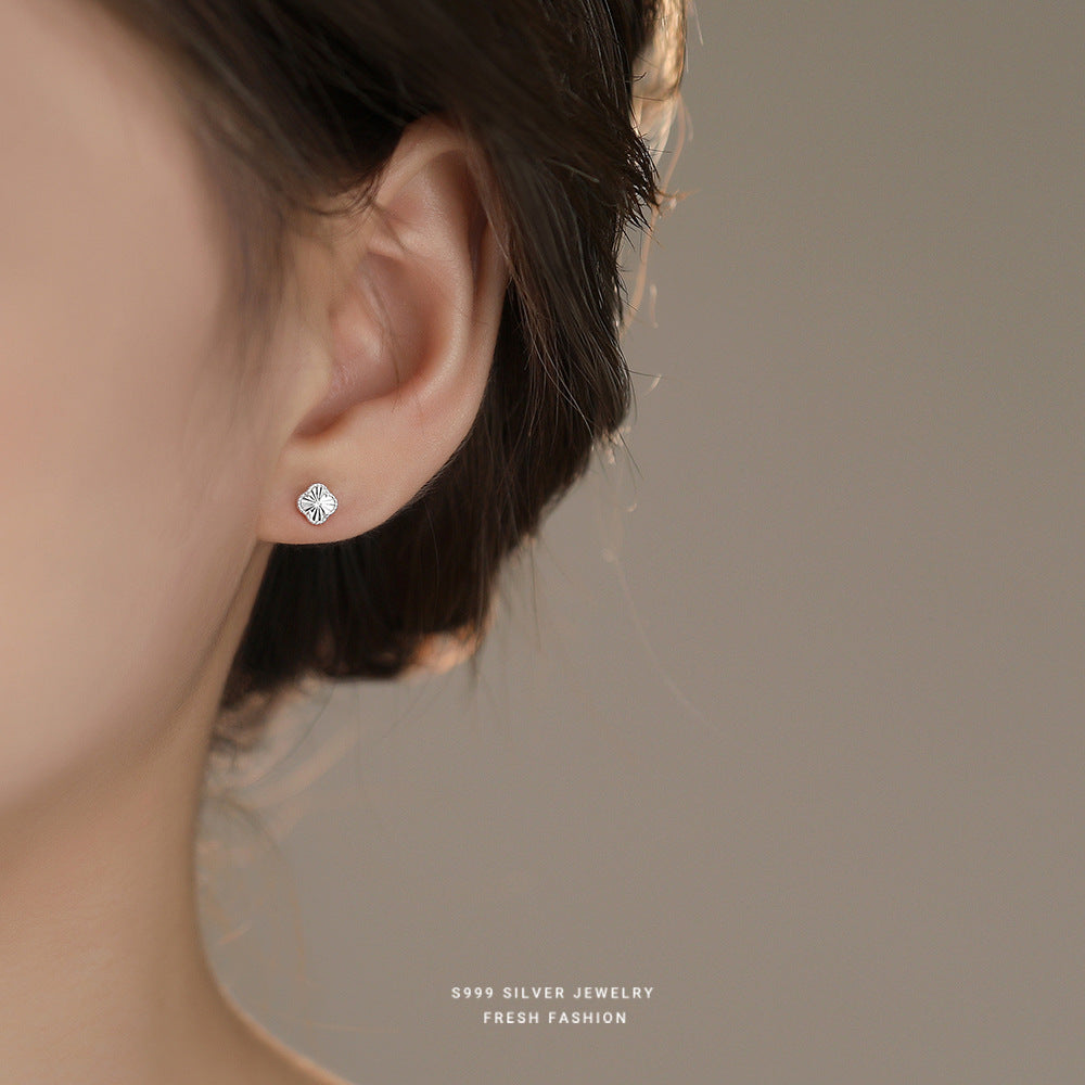C廠 韓國韓版車花四葉草S999純銀耳環 批發 折扣@洽客服 25.11.26「F6651」
