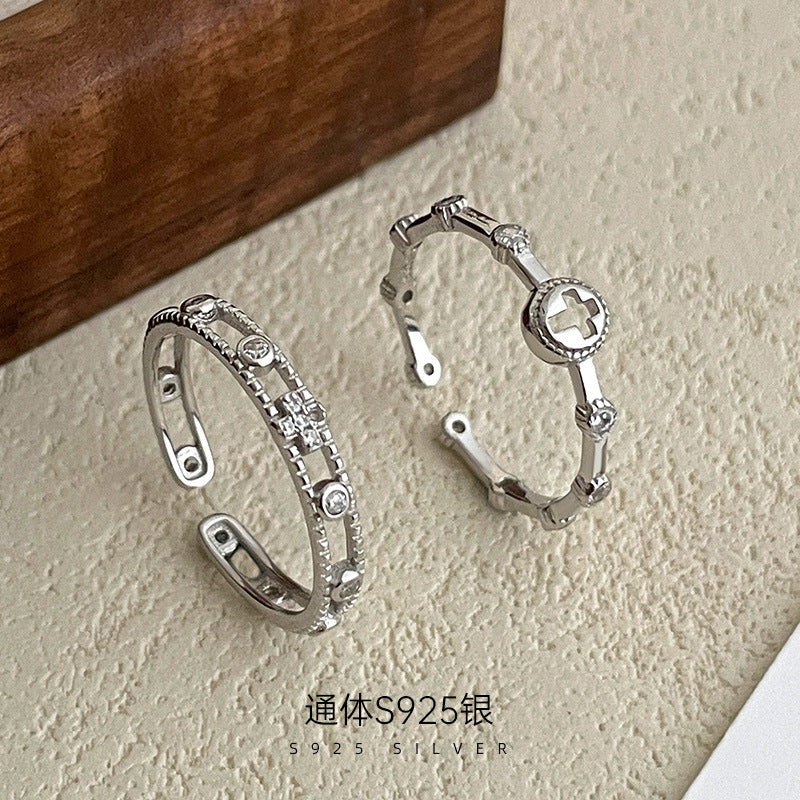 C廠 韓系個性十字架S925純銀戒指批發 折扣@洽客服 26.07.W1「RS3692-RS3693」
