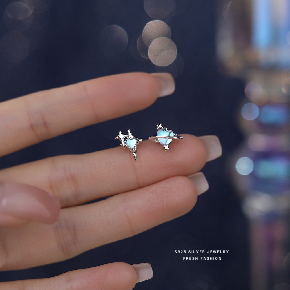 C廠 韓國韓版幻彩仿月光石S925純銀耳環 批發 折扣@洽客服 24.11.W2「E5774」