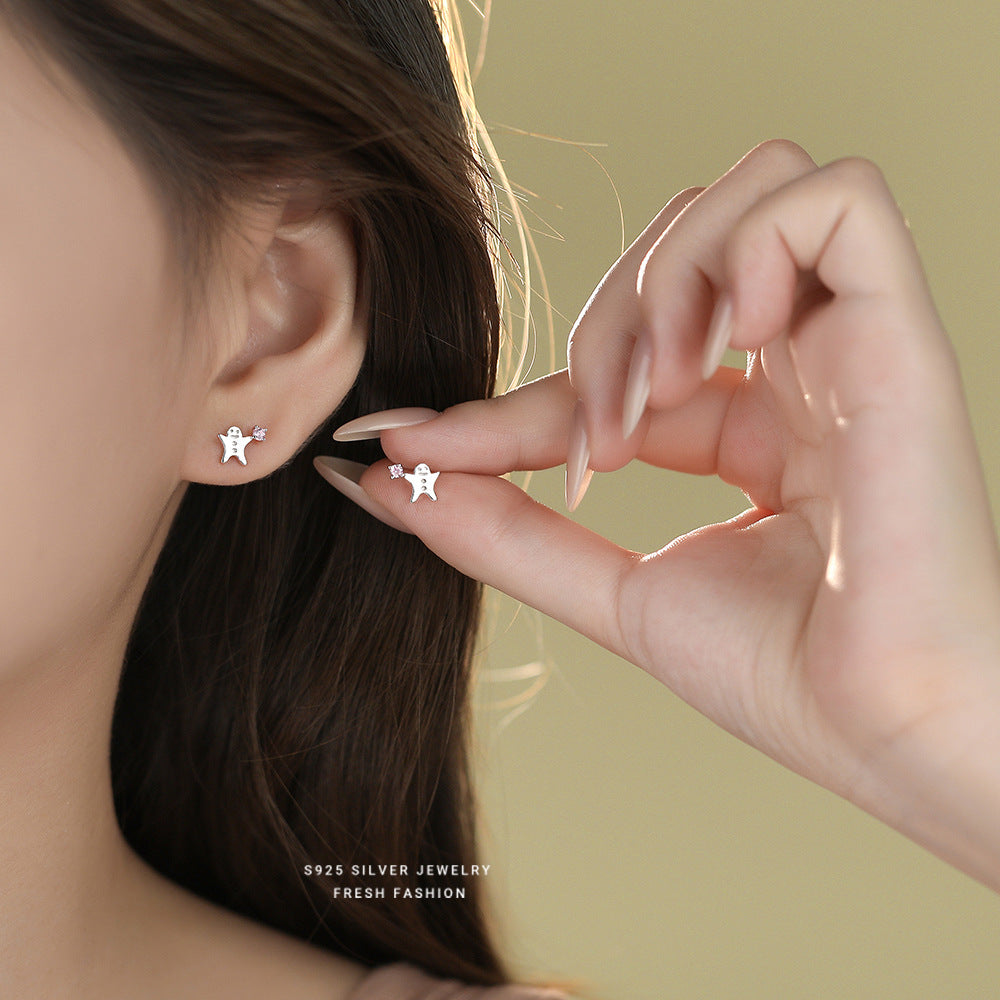 C廠 韓國韓版可愛小人S925純銀耳環 批發 折扣@洽客服 25.12.W4「E5970」