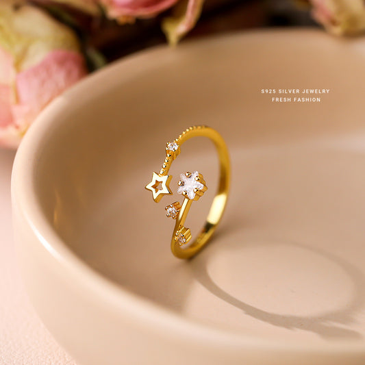 C廠 韓國韓版五角星鍍18K金S925純銀戒指 批發 折扣@洽客服 25.10.W5「K1060」