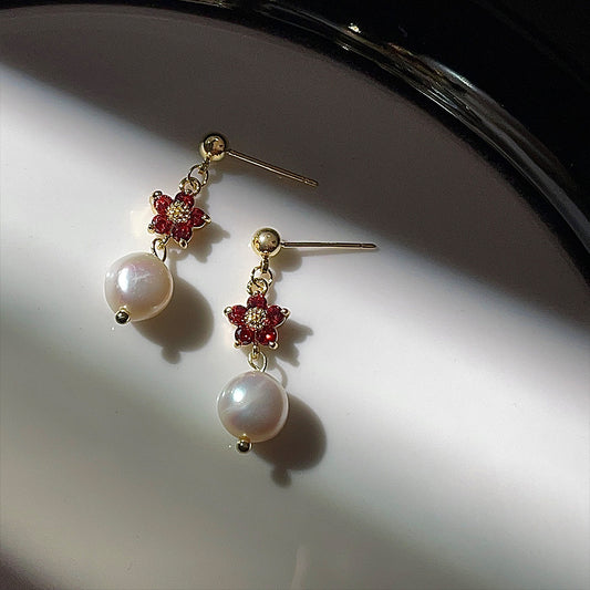 A廠 日韓款 巴洛克天然珍珠鋯石銀針耳環 批發 折扣@洽客服 25.11.W2「B-49」