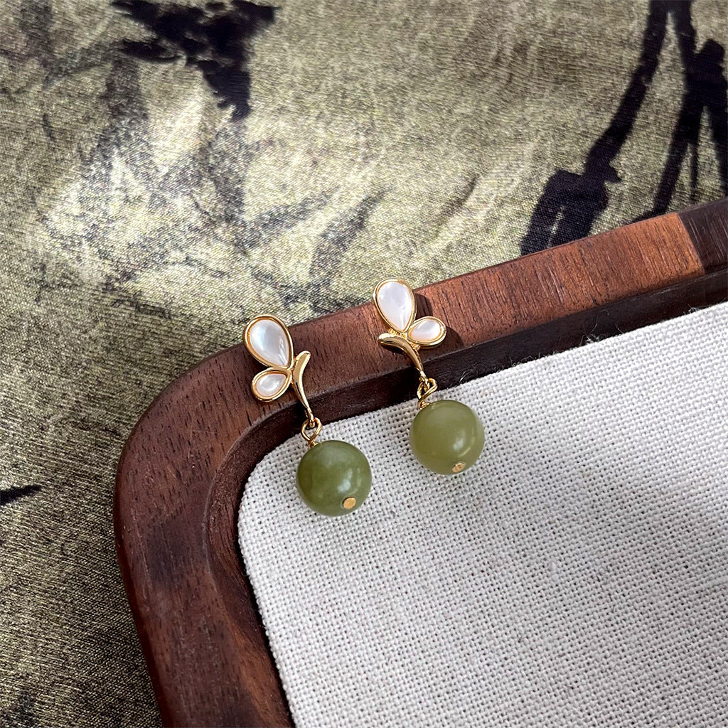 A廠 日韓款  雪蝶語 天然石銀針耳環 批發 折扣@洽客服 25.11.W2「4305」