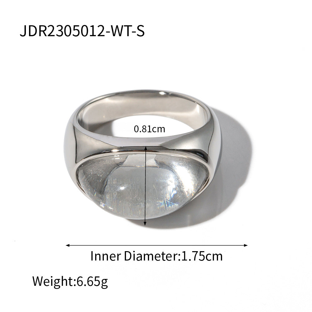 D廠【JDR2305012】歐美時尚透明樹脂閉口戒指   23.07.W1