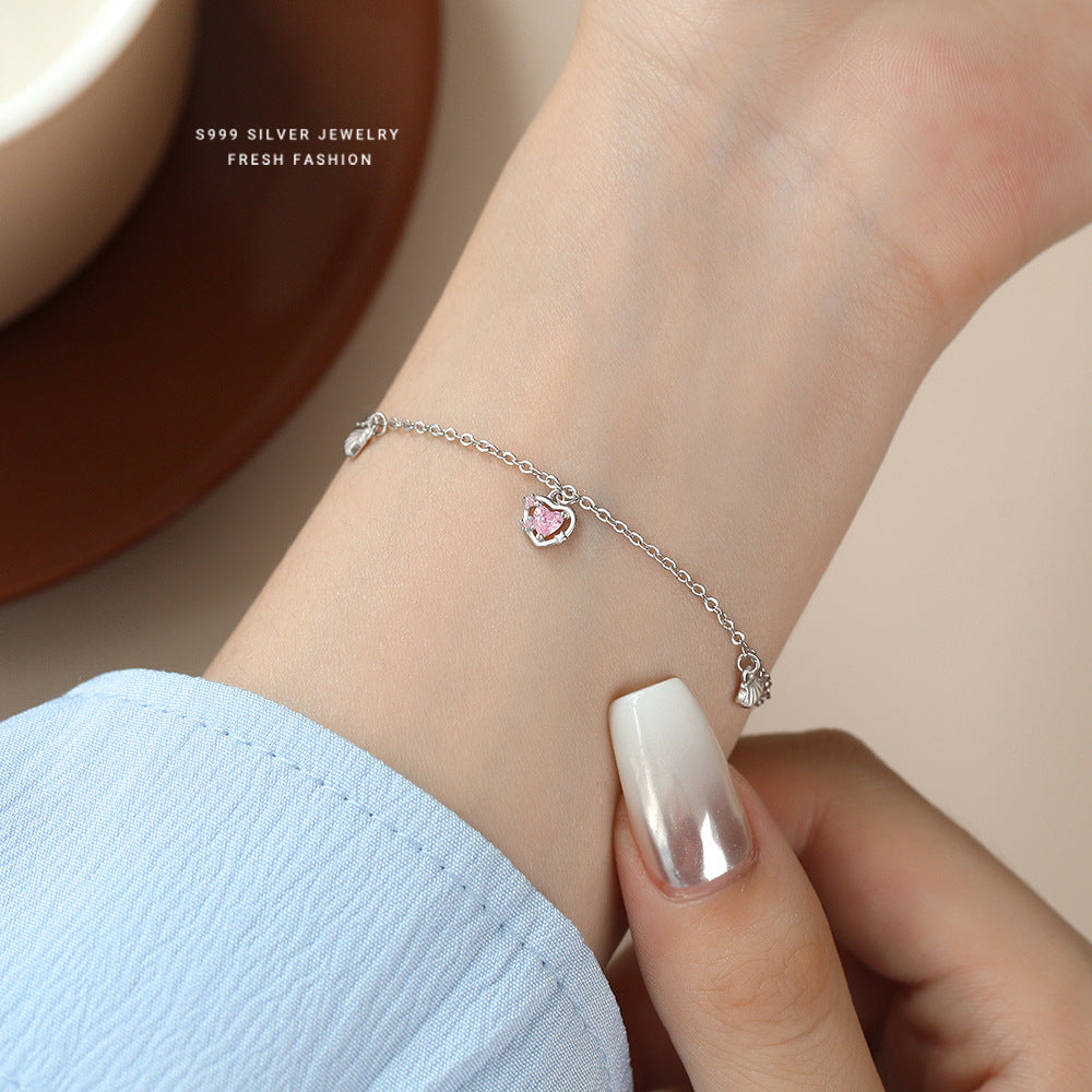 C廠 韓國韓版貝殼星星愛心S999純銀手鍊 批發 折扣@洽客服 25.10.W5「L1145」