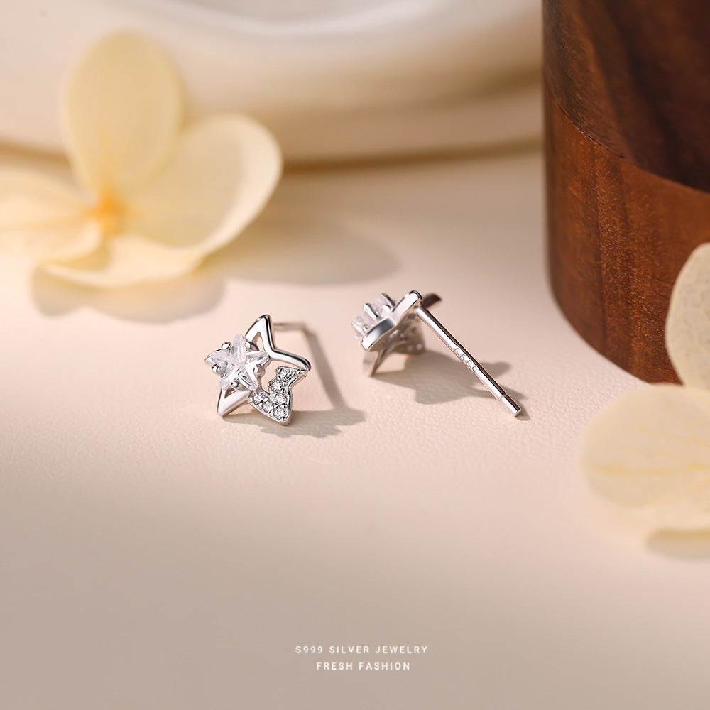 C廠 韓國韓版小巧精緻星星S999足銀耳環 批發 折扣@洽客服 26.03.W1「E6244」