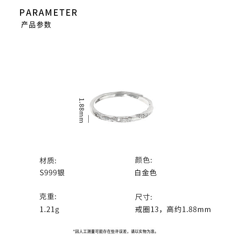 C廠 韓版莫比烏斯鑲鑽S999足銀戒指「YC5574R」24.10.W4 批發折扣@洽客服