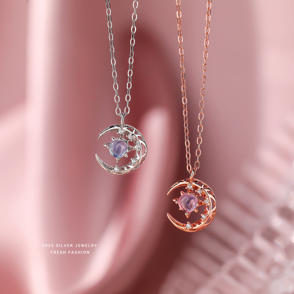 C廠 韓國韓版幻彩星月S925純銀項鍊 批發 折扣@洽客服 25.12.W1「A4694」