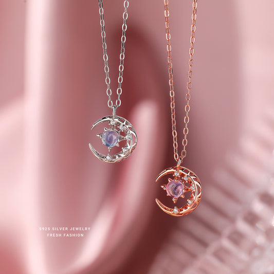 C廠 韓國韓版幻彩星月S925純銀項鍊 批發 折扣@洽客服 25.12.W1「A4694」