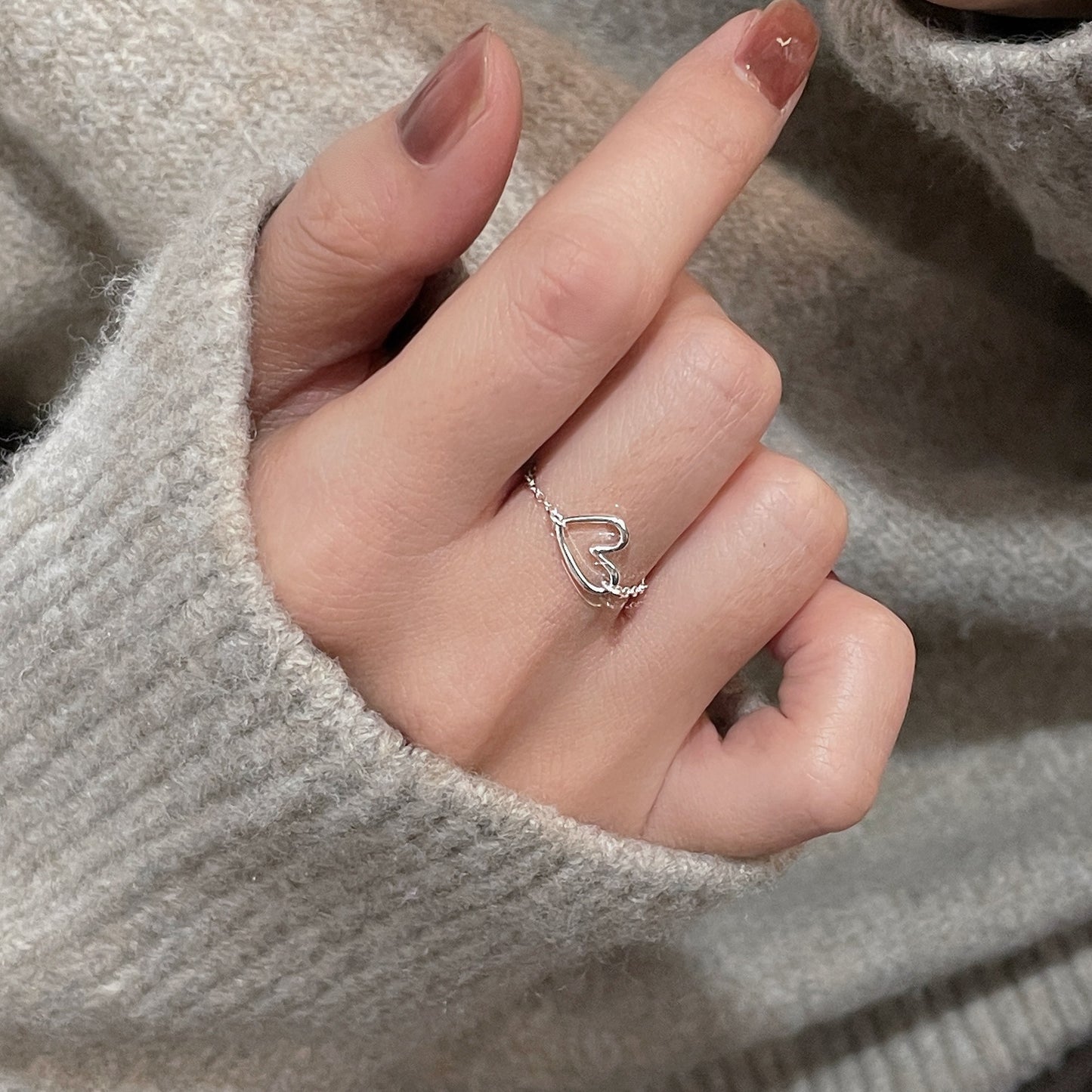 C2廠 925純銀 愛心抽拉可調式戒指 批發 折扣@洽客服 26.01.W2「XSR1403」