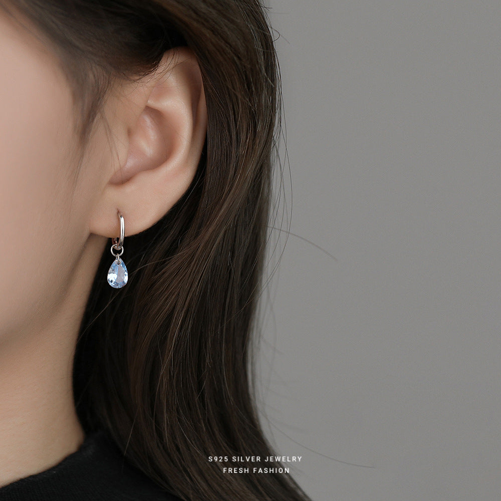 C廠 韓國韓版淺藍水滴流蘇S925純銀耳環 批發 折扣@洽客服 25.12.W4「E5928」
