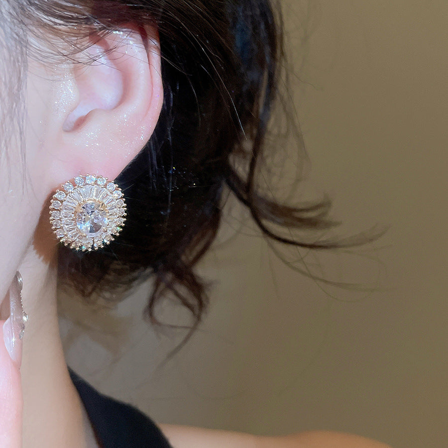 A2廠 韓國韓版鋯石橢圓形電鍍18K真金銀針耳環 批發 折扣@洽客服 25.11.W1「WE4963」