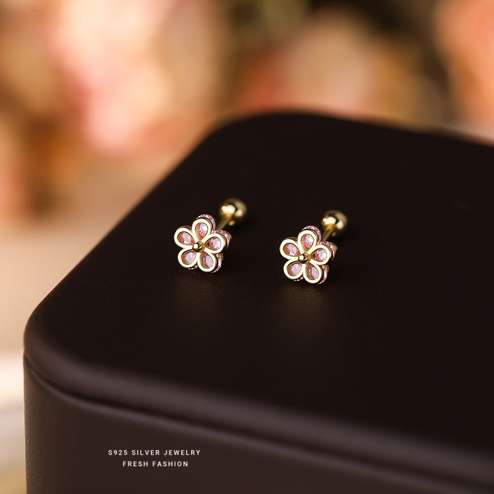 C廠 韓國韓版鋯石小花S925純銀耳環 批發 折扣@洽客服 25.11.W3「E2626」