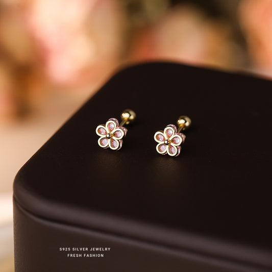 C廠 韓國韓版鋯石小花S925純銀耳環 批發 折扣@洽客服 25.11.W3「E2626」