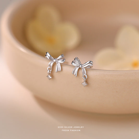 C廠 韓國韓版蝴蝶結S999純銀耳環批發 折扣@洽客服 26.04.W1「E6316」