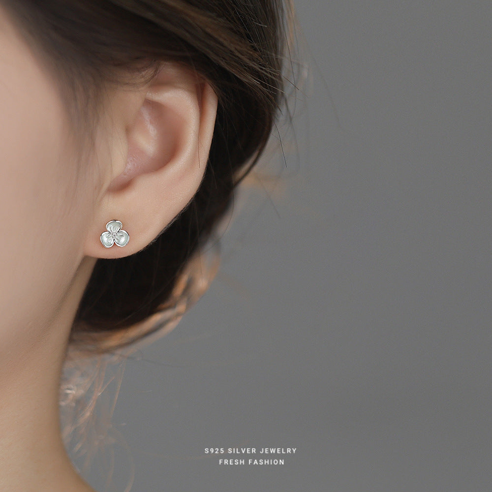 C廠 韓國韓版淺藍噴漆鶯尾花S925純銀耳環 批發 折扣@洽客服 25.12.W4「E5968」
