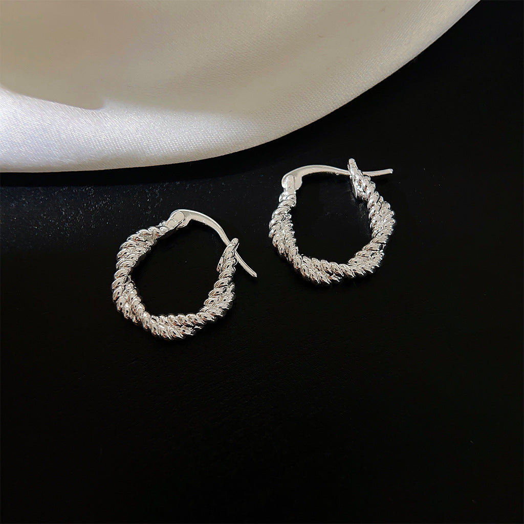 A廠 日韓極簡風麻花扭圈銅鍍14k銀針耳環 批發 折扣@洽客服 25.12.W3「3629-3630」