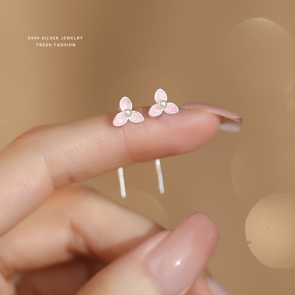 C廠 韓國韓版三瓣草S999純銀耳環 批發 折扣@洽客服 25.11.W3「E5229」