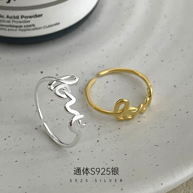 C廠 韓系LOVE S925純銀戒指批發 折扣@洽客服 26.07.W3「RS3659」
