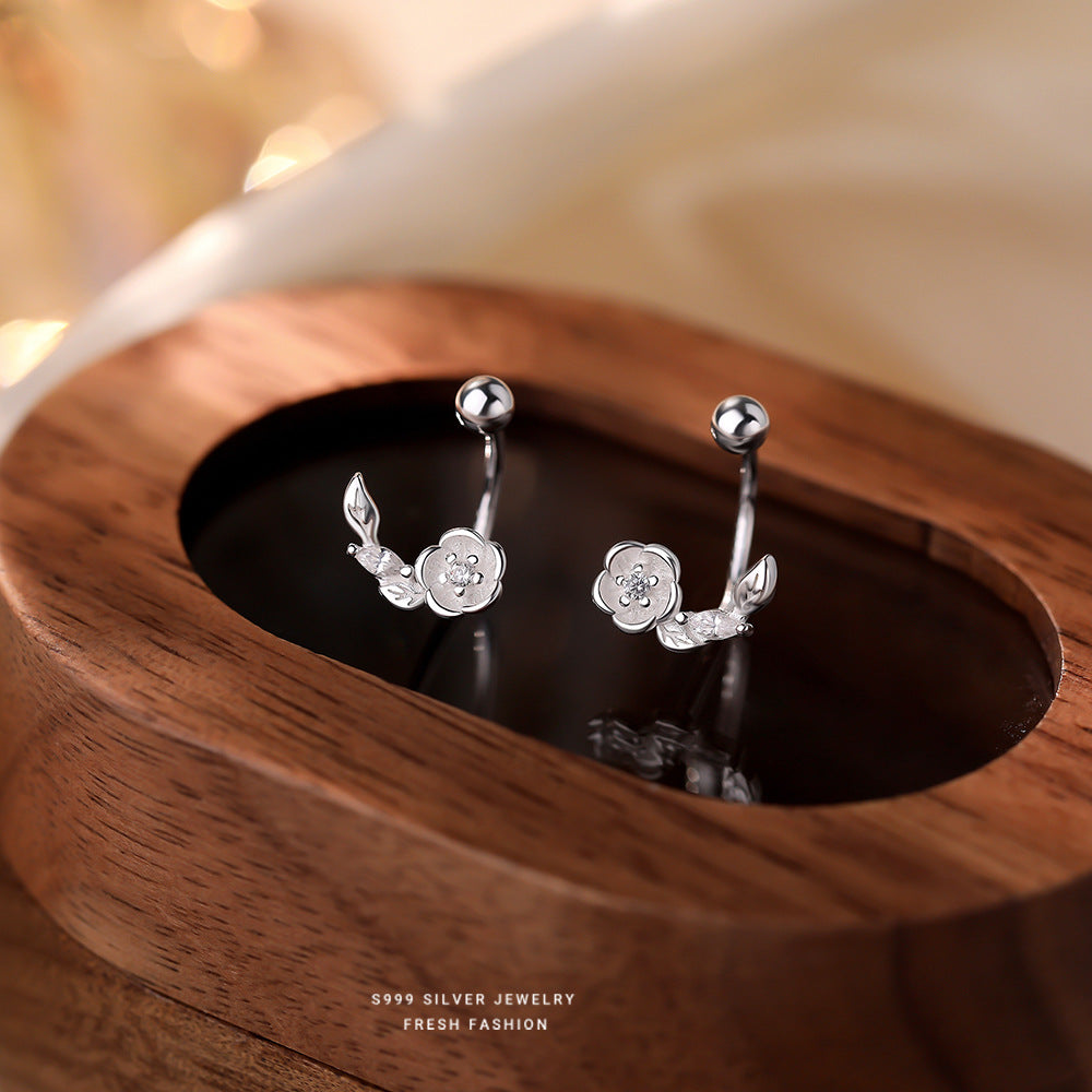 C廠 韓國韓版設計感山茶花S999純銀耳環 批發 折扣@洽客服 25.12.W3「E5884」