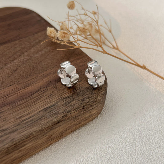 C3廠 韓國韓版魚鱗幾何S999足銀耳環批發 折扣@洽客服 25.03.W2「ses116」