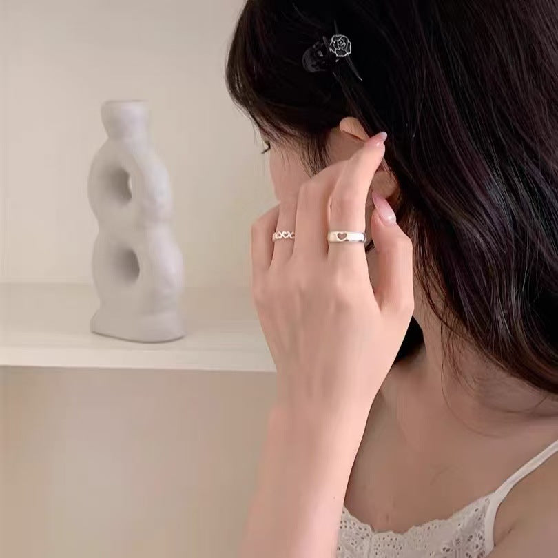 C2廠 韓國韓版鏤空愛心S925純銀戒指 批發 折扣@洽客服 25.11.W3「SR1190」