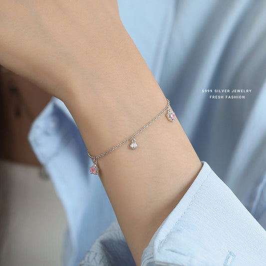 C廠 韓國韓版貝殼星星愛心S999純銀手鍊 批發 折扣@洽客服 25.10.W5「L1145」