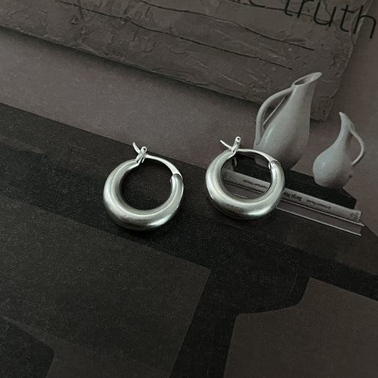 C2廠 S925純銀 ｜ 韓國韓版磨砂霧面質感耳環 批發 折扣@洽客服 26.01.W2 「XSE2496」