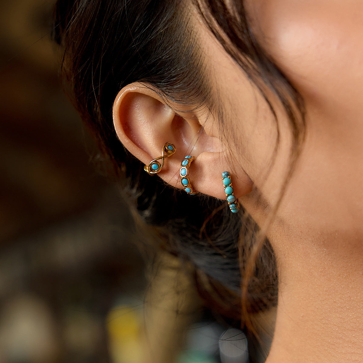 B廠 歐美款 GRACE 鈦鋼鍍18K金耳骨夾 批發 折扣@洽客服 25.11.W2  「JDE0307070」