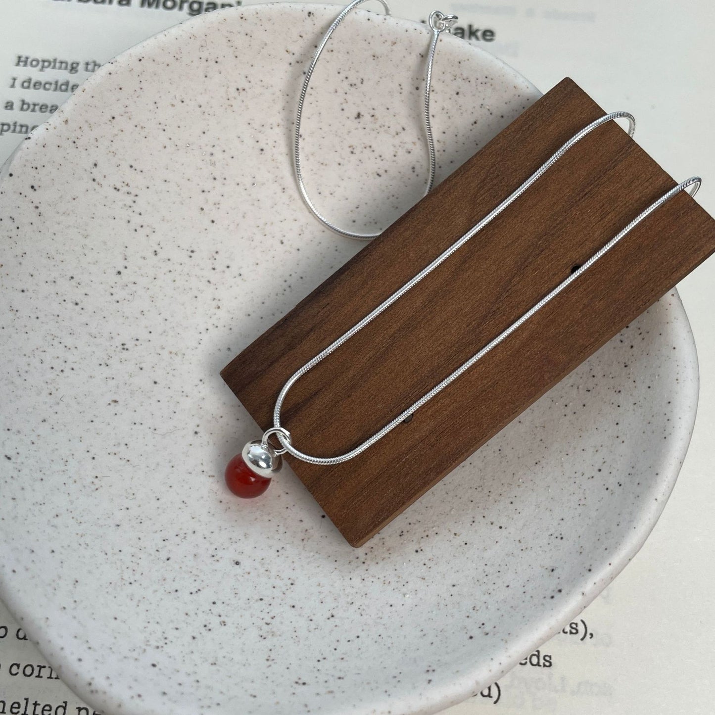 C2廠 韓國韓版紅瑪瑙S925純銀項鍊 批發 折扣@洽客服 25.11.W3「XDQ0033N」