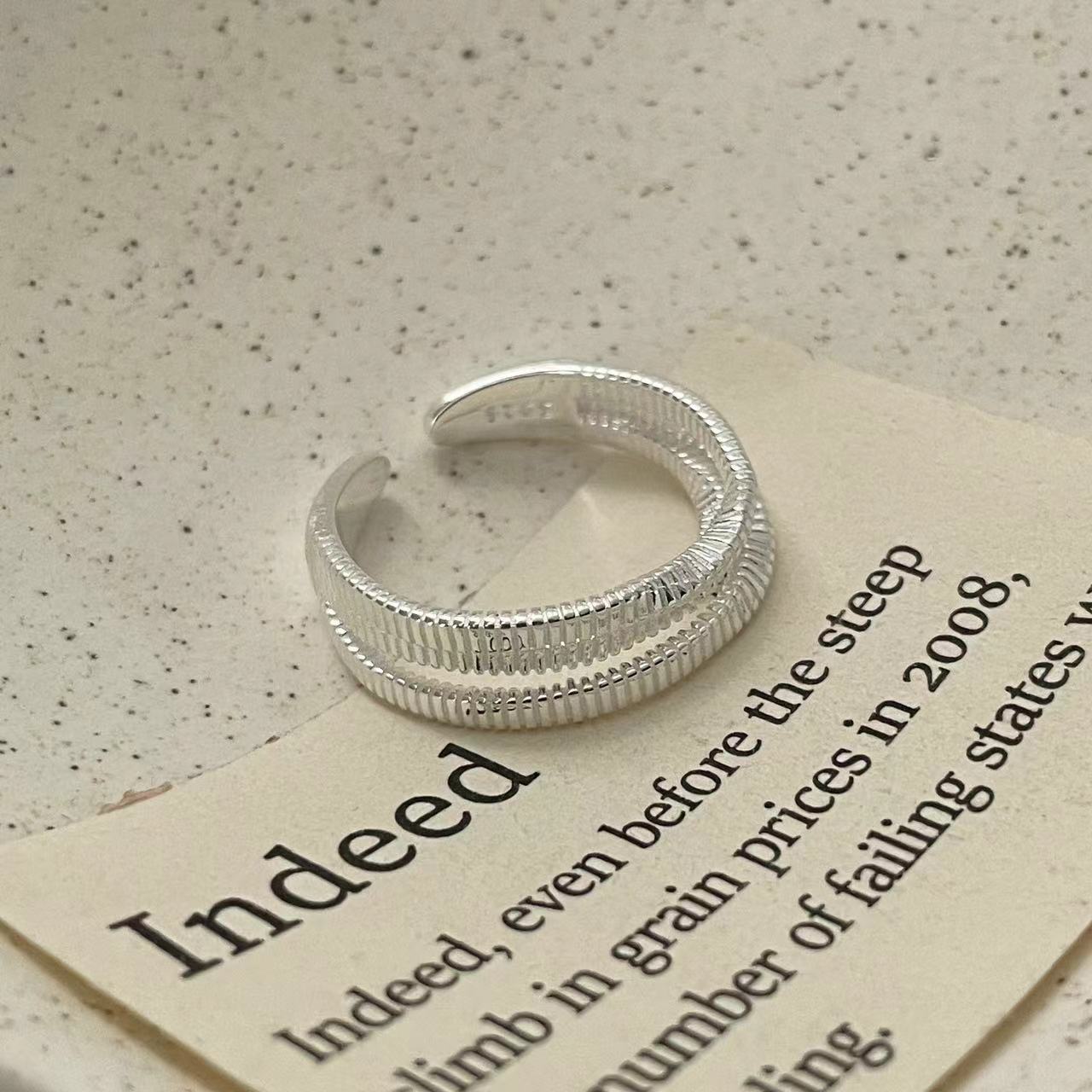 C2廠 韓國韓版復古編織紋理S925銀戒指 批發 折扣@洽客服 25.11.W1「SR1448」