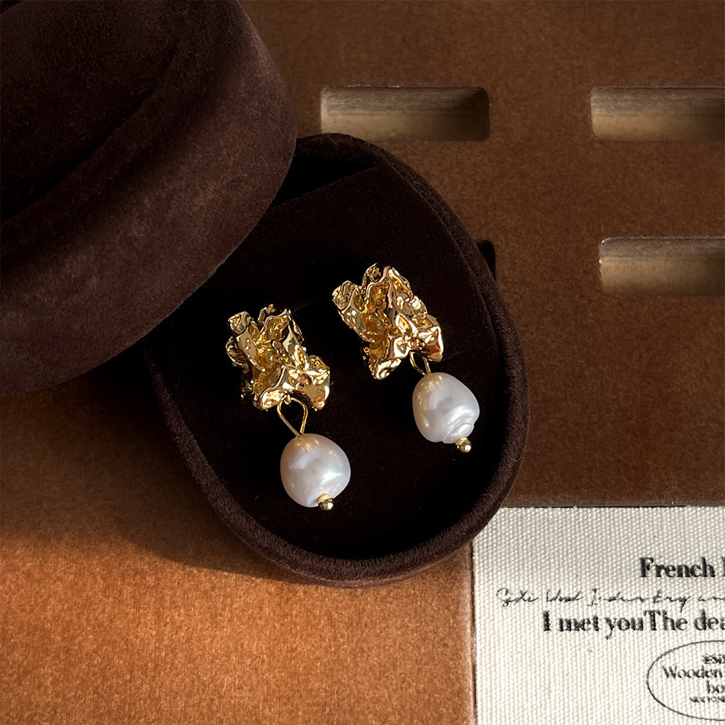 A廠 日韓款 復古淡水珍珠銀針耳環 批發 折扣@洽客服 25.11.W2「5081」