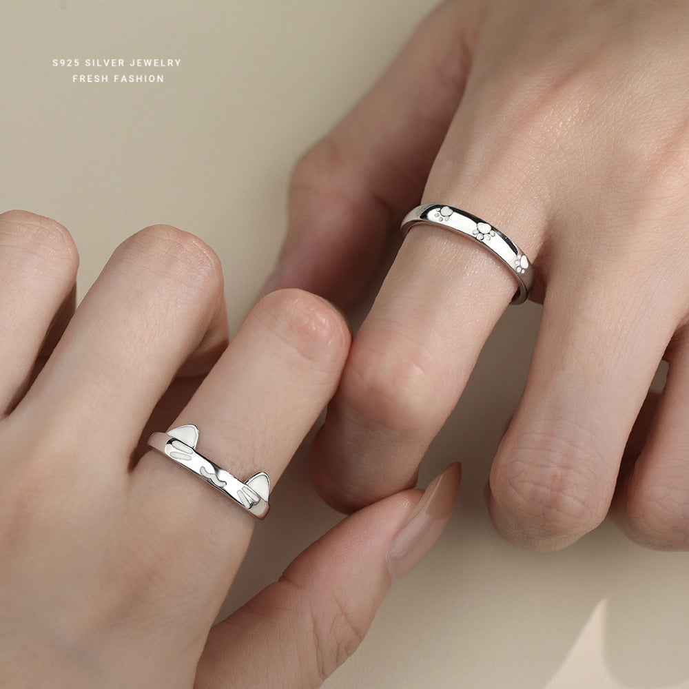 C廠 韓國韓版貓咪情侶S925純銀戒指 批發 折扣@洽客服 25.12.W4「K2452 K2453」