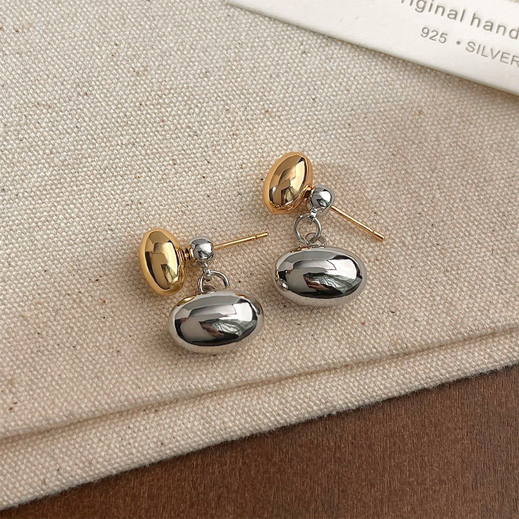 A廠 日韓款 橢圓豆豆銀針耳環 批發 折扣@洽客服 25.10.W5「2696」