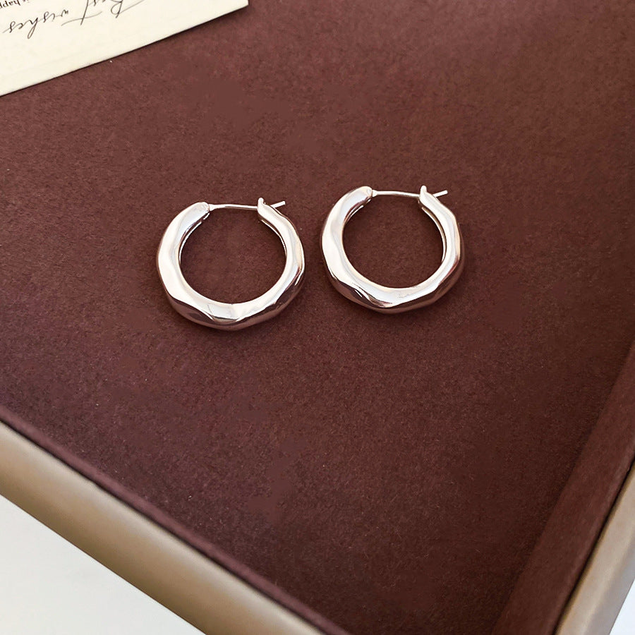 A2廠 韓國韓版褶皺幾何圓形電鍍18K真金銀針耳環 批發 折扣@洽客服 25.10.W5「WE4772」