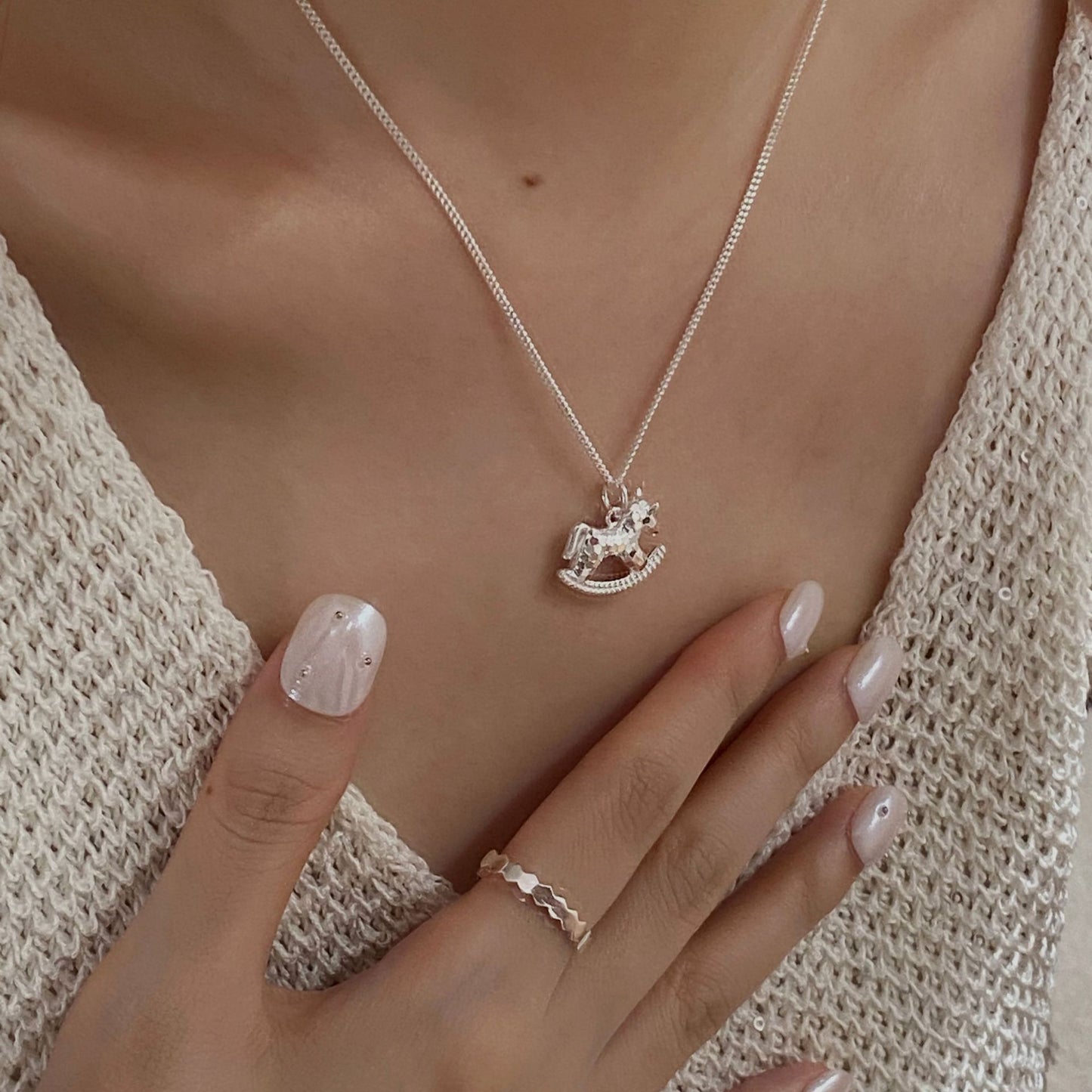 C2廠 韓國韓版復古小木馬S925純銀項鍊 批發 折扣@洽客服 25.11.W1「SN3517」