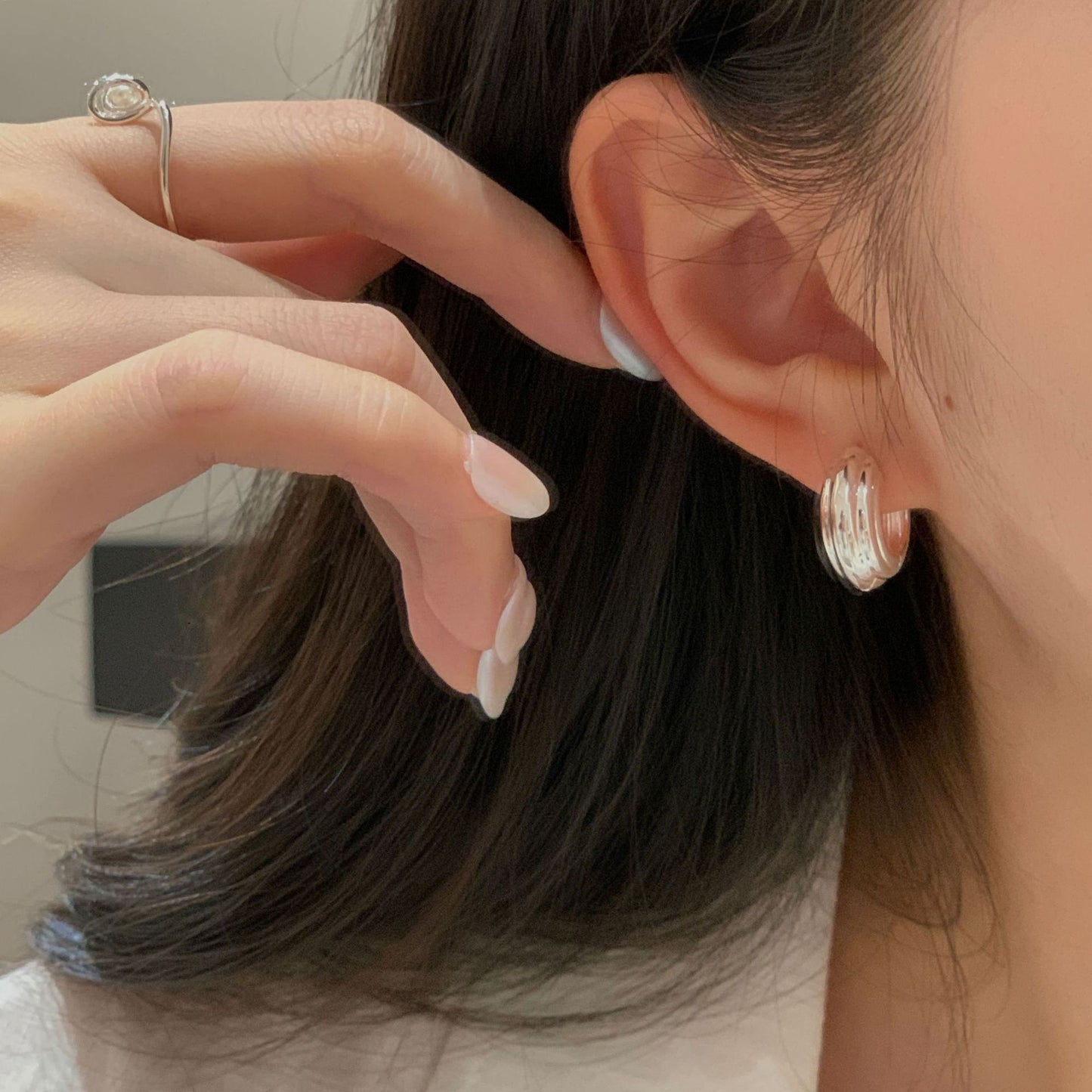 C2廠 韓國韓版多環圈S925純銀耳環 批發 折扣@洽客服 25.10.W5「SE2494」