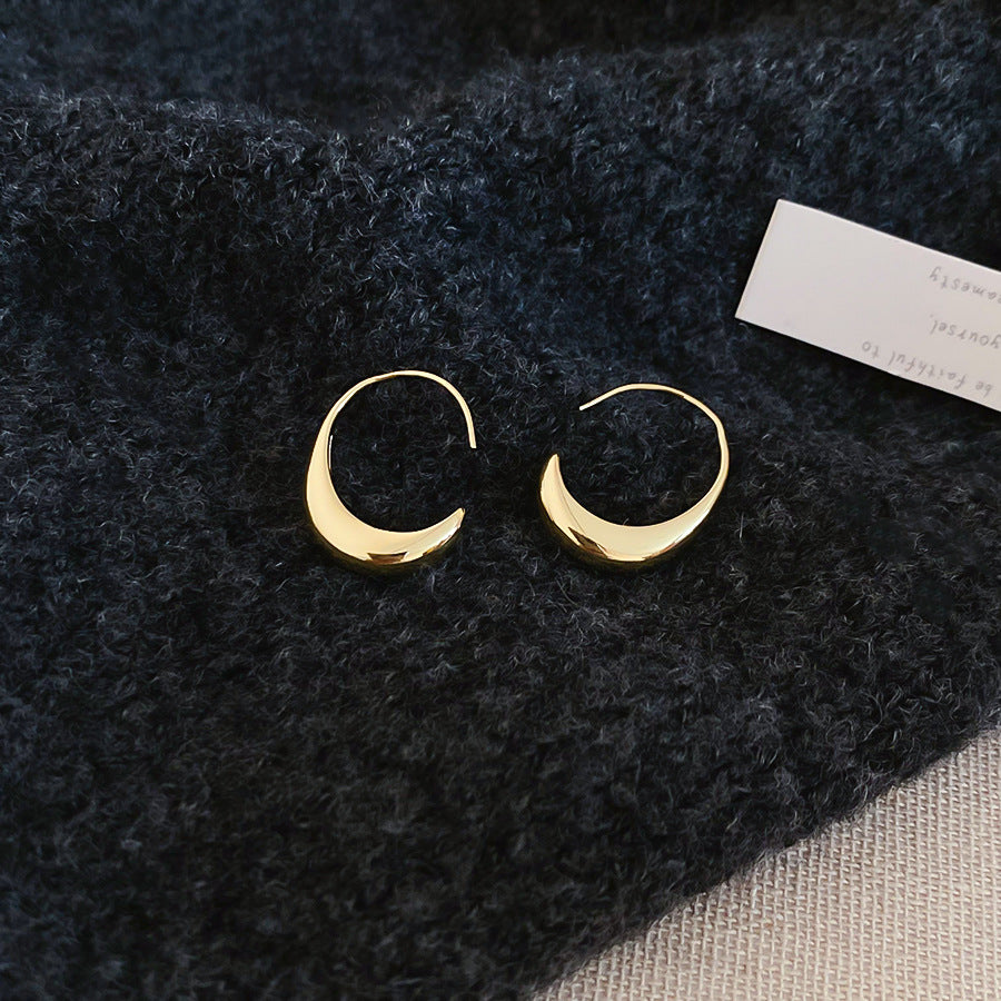 A2廠 韓國韓版金屬感幾何橢圓形電鍍14k真金銀針耳環 批發 折扣@洽客服 25.11.W1「HE29001」