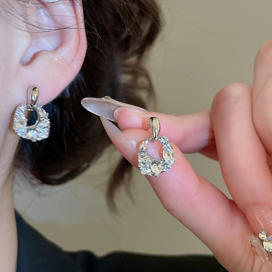 A2廠 韓國韓版鑲鑽方形銀針耳環 批發 折扣@洽客服 25.12.W2「HE29246」