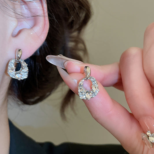 A2廠 韓國韓版鑲鑽方形銀針耳環 批發 折扣@洽客服 25.12.W2「HE29246」