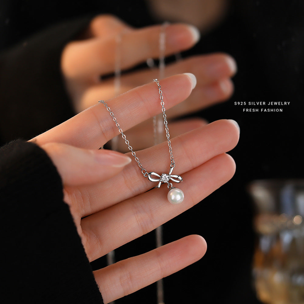 C廠 韓國韓版蝴蝶結原子S925純銀項鍊 批發 折扣@洽客服 25.10.W3「A2979」