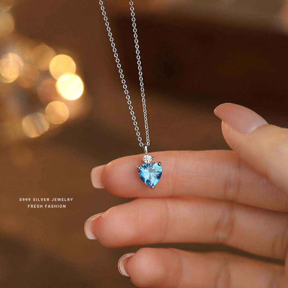 C廠 韓國韓版海洋之心S999純銀項鍊 批發 折扣@洽客服 25.11.W1「A4525」