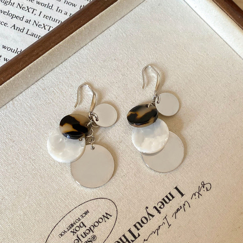 A2廠 日韓款壓克力幾何圓形銀針耳環 批發 折扣@洽客服 25.11.W4「HE28916」