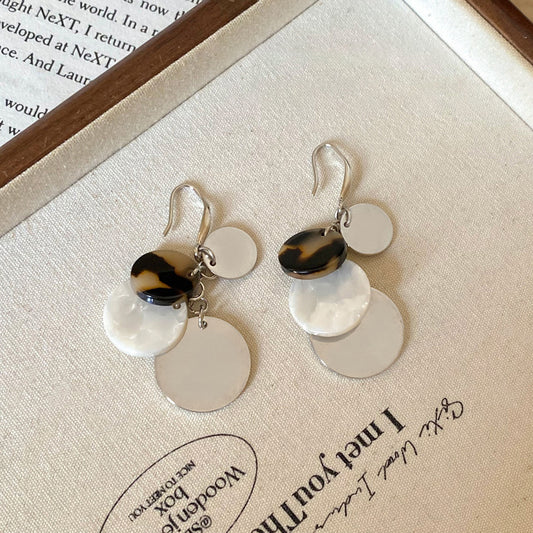 A2廠 日韓款壓克力幾何圓形銀針耳環 批發 折扣@洽客服 25.11.W4「HE28916」