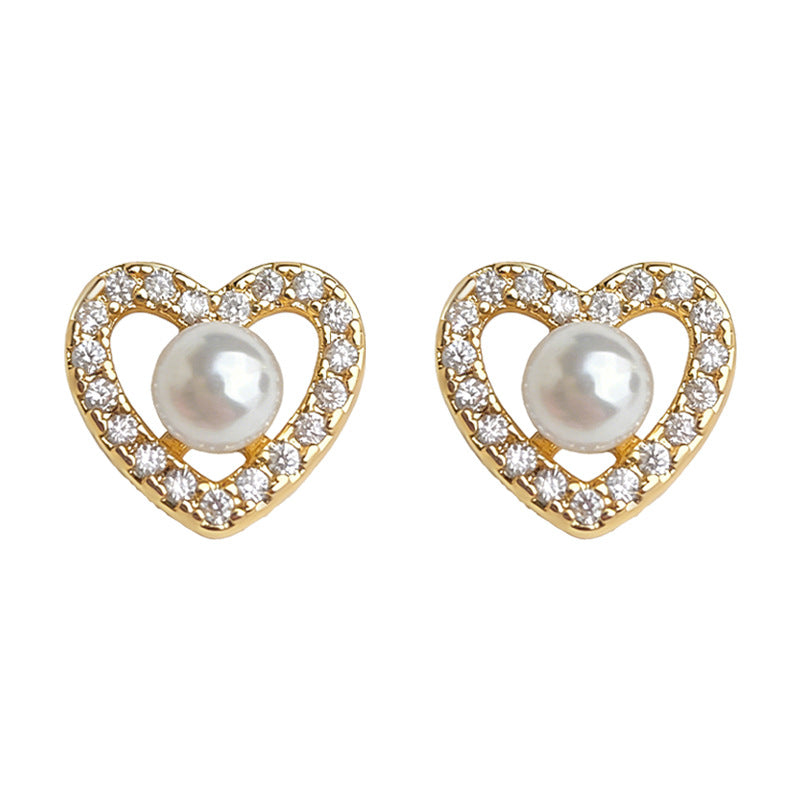 A廠 日韓款小巧愛心珍珠銀針耳環批發 折扣@洽客服 26.04.W3「7315」