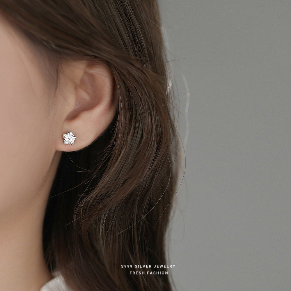 C廠 韓國韓版光面梔子花S999純銀耳環 批發 折扣@洽客服 25.11.26「F6481」